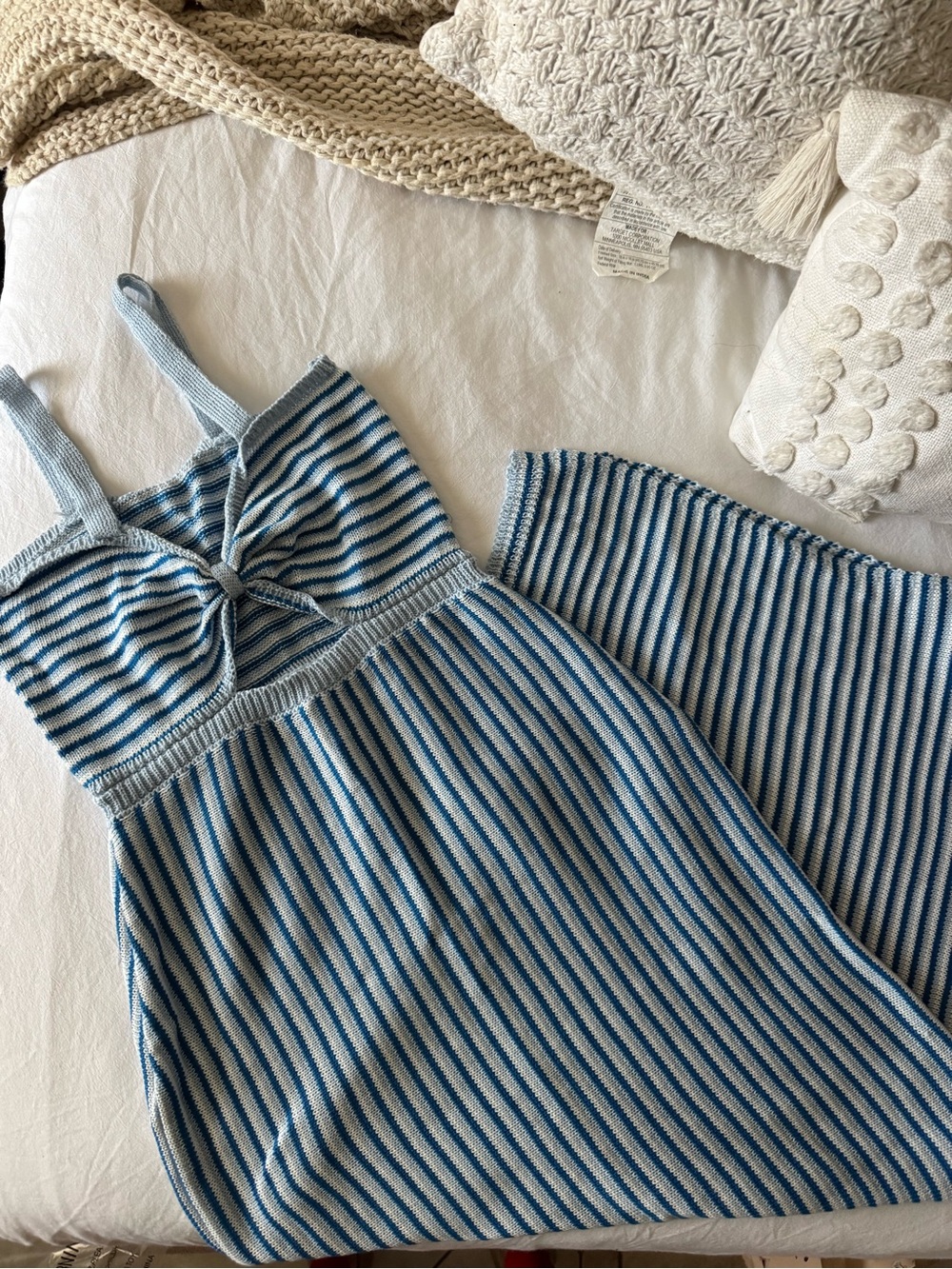 Striped Knit Blue and White Sundress